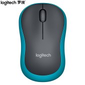 罗技（Logitech）M186 无线鼠标 黑色蓝边pcyg-201902261032456